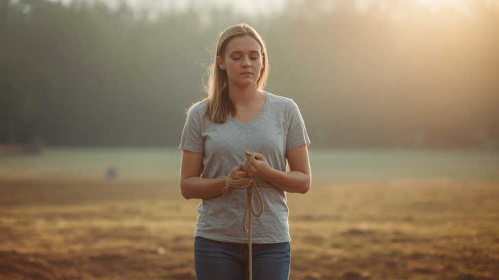 Vrouw die zich bevrijdt van onterecht schuldgevoel na narcistisch misbruik