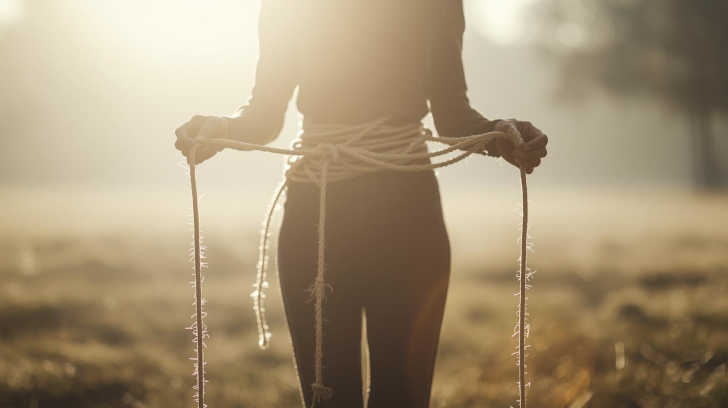 Persoon die zich bevrijdt van onterecht schuldgevoel na narcistisch misbruik